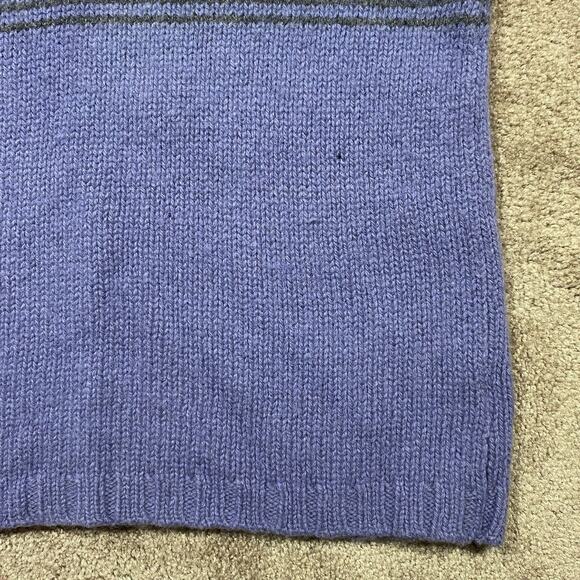 St Johns Bay Wool Sweater L Hong Kong Purple Striped Vintage 100% Wool - Picture 2 of 8